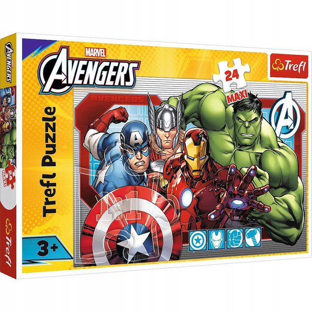 Puzzle Maxi 24 elementy Disney Marvel Avengers Trefl 14378