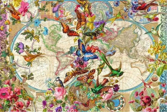 RAVENSBURGER Puzzle FLORA I FAUNA MAPA ŚWIATA 3000
