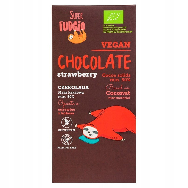 Czekolada Super Fudgio truskawkowa BIO 80g