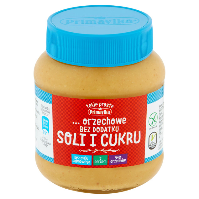 Pasta orzechowa bez dodatku soli i cukru 350 g Primavika krem