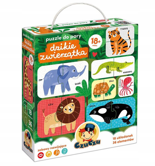 Puzzle Do Pary Dzikie Zwierzęta 18m+ CzuCzu