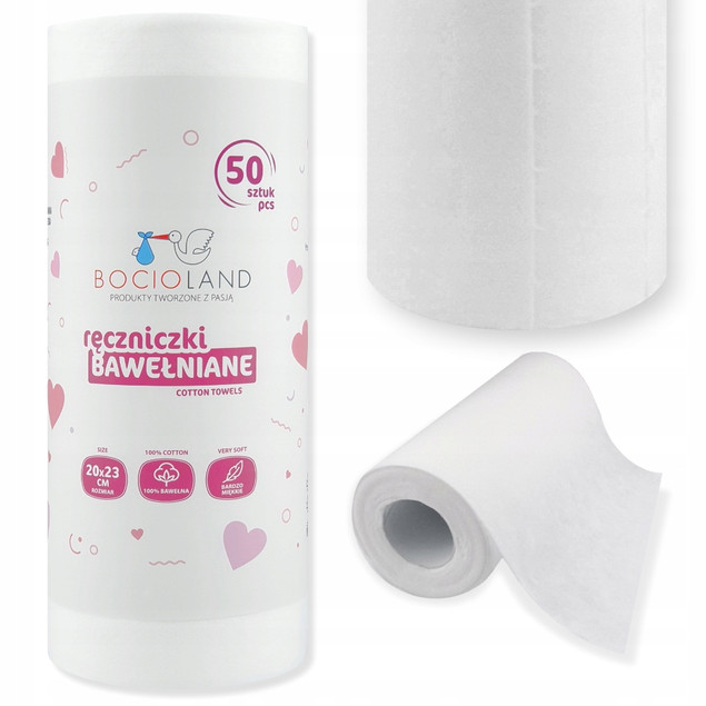 5 x 50szt Ręczniki bawełniane dla Niemowląt Noworodków Bawełniane Naturalne