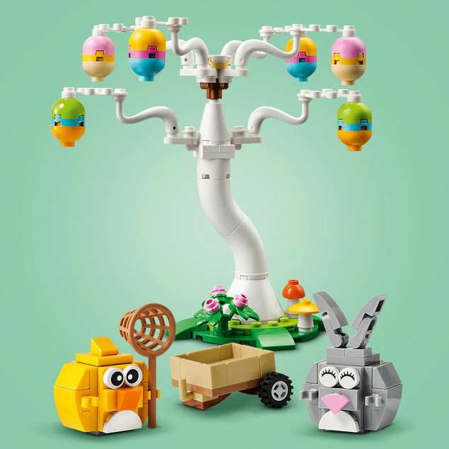 LEGO Iconic 40808 Wielkanocne Poszukiwanie Pisanek: Zajączek i Kurczaczek