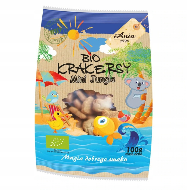 Mini Jungle krakersy pszenne solone 100 g – Bio Ania