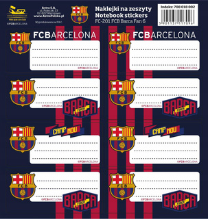 Naklejki Na Zeszyty FC BARCELONA Barca Fan Piłka Nożna Astra