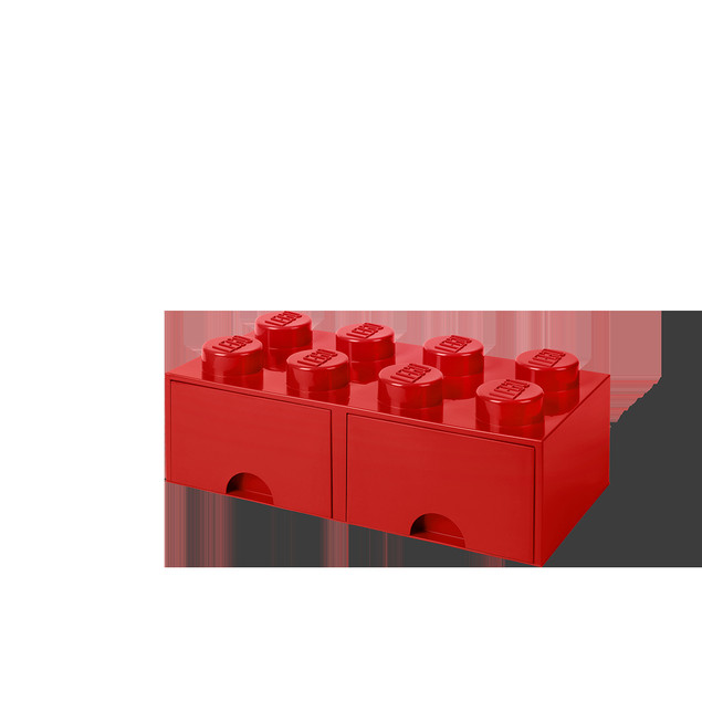 Pojemnik LEGO Czerwony Klocek 8 z 2 Szufladami 50x25x18 cm Organizer na Klocki