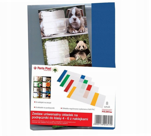 Zestaw okładek. Do klasy 4-6 z naklejkami | Panta Plast
