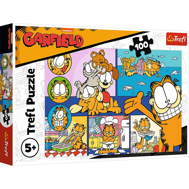 Trefl Puzzle 100 elementów Leniwy Garfield