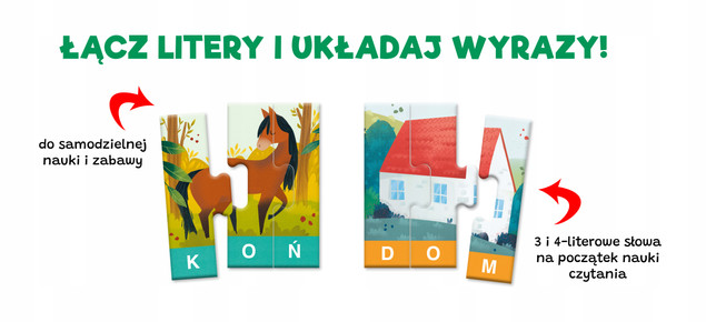 Puzzle edukacyjne Pierwsze słowa – 47 elementów