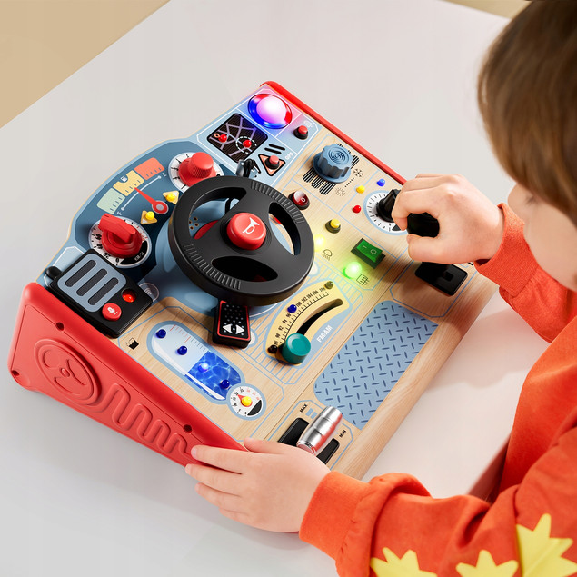 TOP BRIGHT Interaktywna Tablica Manipulacyjna Straż Pożarna Panel Edukacyjny Montessori dla Dzieci 36m+