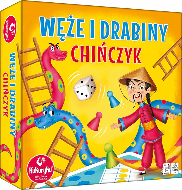 Gra Planszowa Węże i Drabiny Chińczyk Rodzinna 5+ Kukuryku