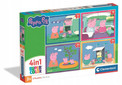 Clementoni Puzzle 4w1 Peppa Pig Świnka Peppa 21751 dla dzieci od 3 lat