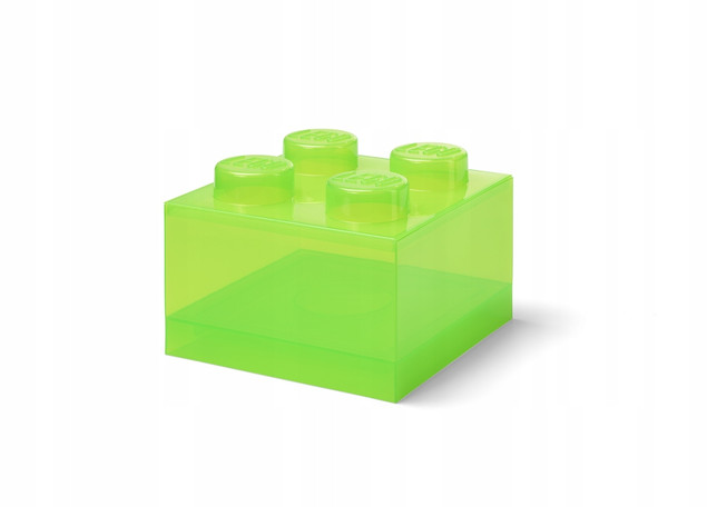 LEGO Pojemnik Klocek 4 na Klocki, Przezroczysty Jasnozielony, 25 cm (40090806)