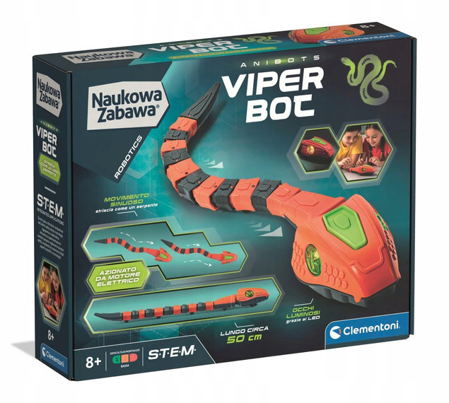 Clementoni Viperbot Robot Wąż Do Zbudowania STEM 8+
