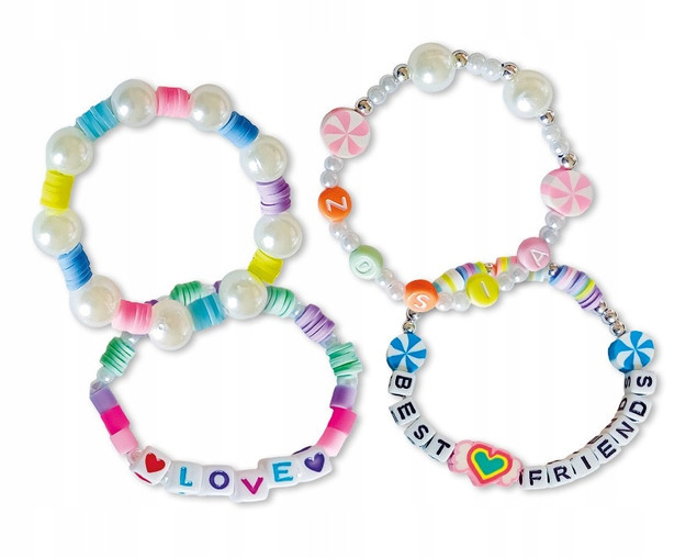 Zestaw Koralików STNUX Pearl & Letters do Robienia Bransoletek DIY