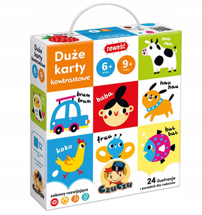 Duże Karty Kontrastowe Dla Dzieci W Wieku 6-9M+ CzuCzu