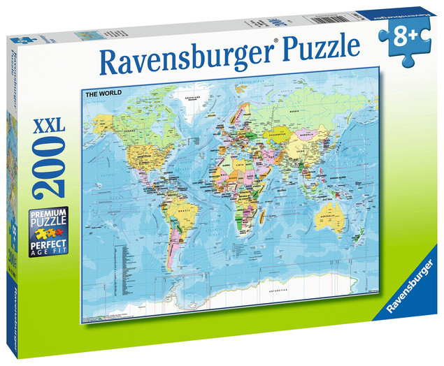 Puzzle Ravensburger 200 elementów Mapa świata XXL