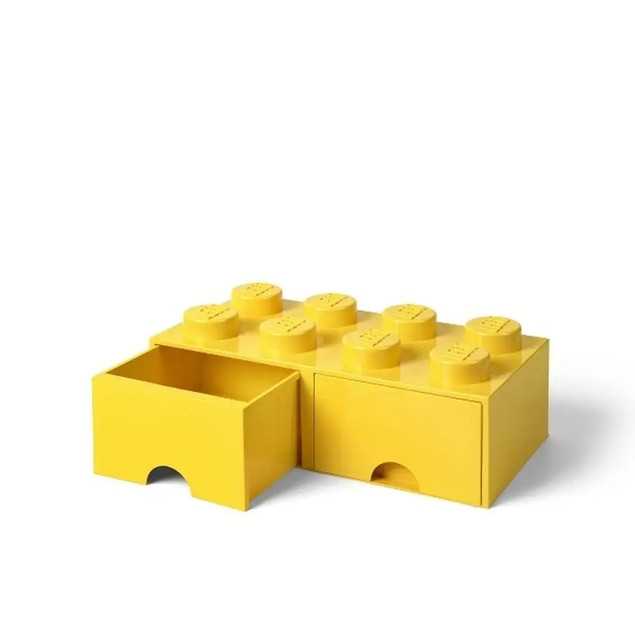 LEGO Brick Drawer 8 Pojemnik Klocek z Szufladami Żółty