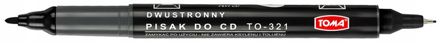 Dwustronny marker permanentny, foliopis, czarny | Toma