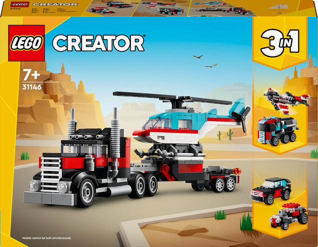 LEGO Creator Ciężarówka Z Platformą i Helikopterem 270el. 7+ 31146
