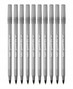 10x Długopis Srebrny BIC Round Stic Medium Classic CZARNY Tusz 1,0mm ZESTAW