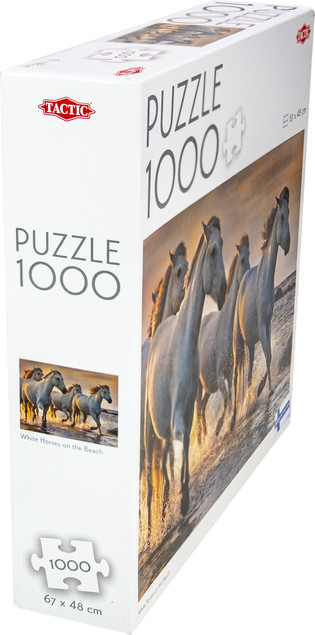 Puzzle 1000 Tactic Białe Konie na Plaży | Wysoka Jakość