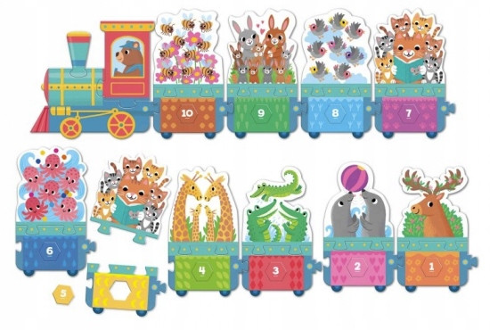 GRANNA Puzzle Maxi Ciuchcia ze Zwierzętami | Układanka Edukacyjna 33 el.
