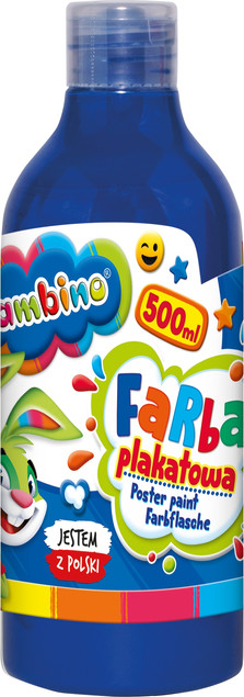 FARBA PLAKATOWA Szkolna Bambino 500 ml NIEBIESKA