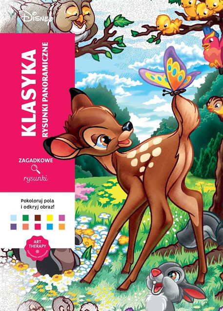 Art therapy. Kolorowanka antystresowa. Disney. Klasyka. Rysunki panoramiczne. Zagadkowe rysunki Jérémy Mariez (ilustr.)