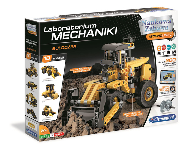 Pojazd Buldożer Budowa Laboratorium Mechaniki 8+ Clementoni