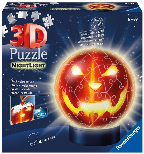 Puzzle przestrzenne Ravensburger dynia świecąca w ciemności 72 elementy