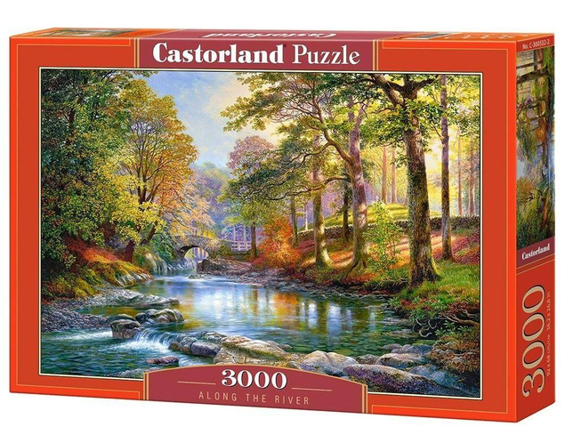 PUZZLE 3000 UKŁADANKA KRAJOBRAZ WIDOK RZEKA LAS MOST 9+ CASTOR