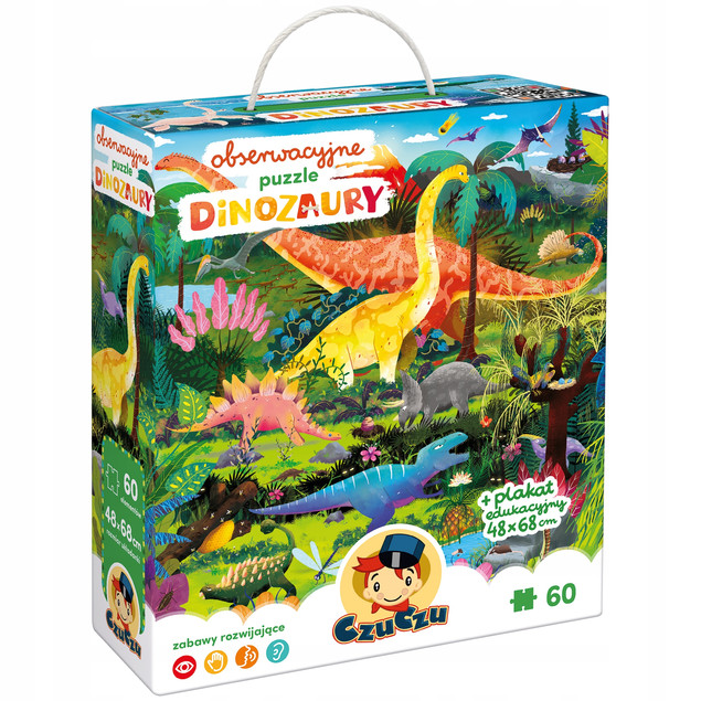 CzuCzu Puzzle Obserwacyjne Dinozaury 4+, 60 elementów
