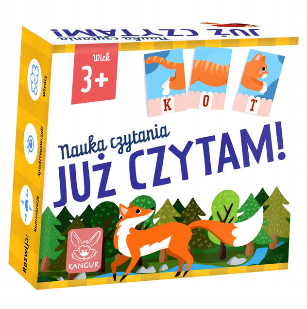 Gra planszowa Już czytam 3+! Nauka czytania Kangur