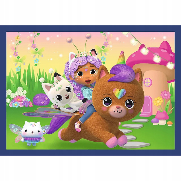 Trefl Puzzle Koci Domek Gabby 4x88 el. Kocie Harce + Plakat Kolekcjonerski