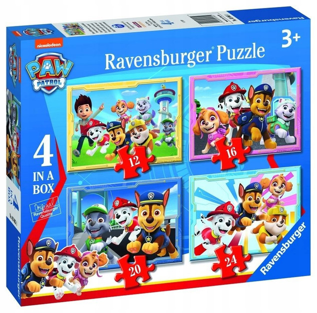 Ravensburger Puzzle 4w1 Psi Patrol Drużyna 12/16/20/24 elementy