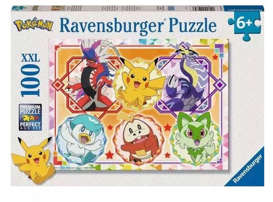 Puzzle Ravensburger 100 elementów Pokemon Puzzle XXL 100 elementów