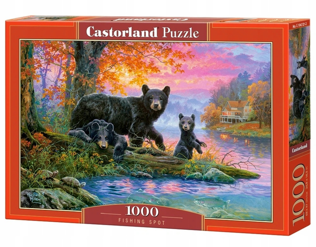 Puzzle 1000 Układanka Obraz Zwierzęta NIEDŻWIEDŻ Misie Las Rzeka +9 Castor