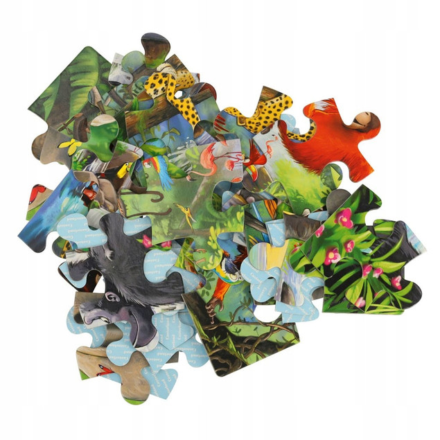 Puzzle 40 Maxi Układanka Dżungla ZWIERZĘTA Małpa Słoń Tygrys 4+ Castorland
