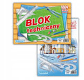 BLOK TECHNICZNY SZKOLNY FORMAT A4 10 BIAŁYCH GRUBYCH KARTEK SCHEMAT 160G/M2