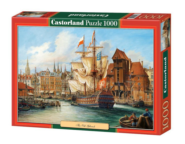 Puzzle 1000 Układanka Obraz Miasto GDAŃSK Statek Żaglowiec Żuraw 9+ Castor