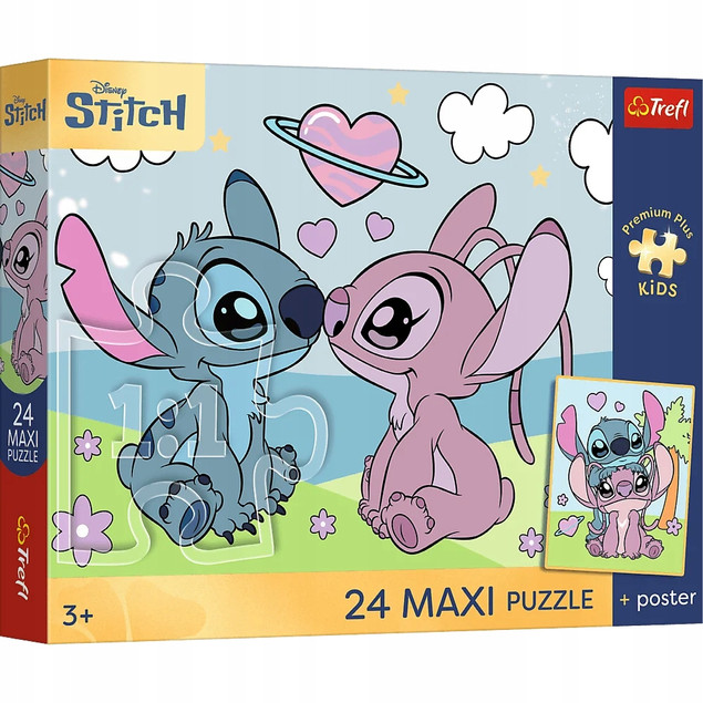 Trefl Puzzle PPK 24 Maxi, Lilo & Stitch - Marzenia Lilo i Stitcha + plakat