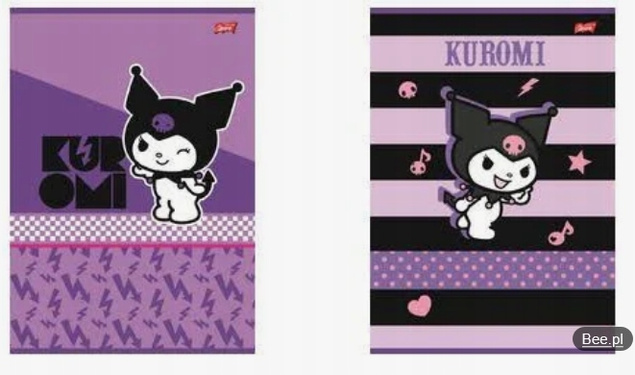 KUROMI ZESZYT A4/32 kratka z marginesem dla dziewczynki