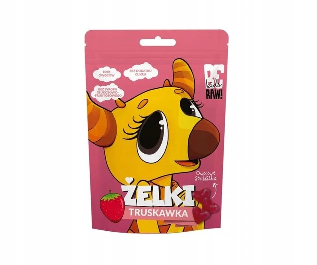 BeRAW Kids Żelki Truskawkowe bez cukru Truskawka 35g Purella_2