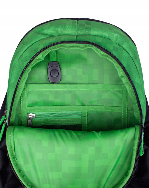 Plecak Szkolny Wielokomorowy MINECRAFT 20l Czarny Zielony Astra
