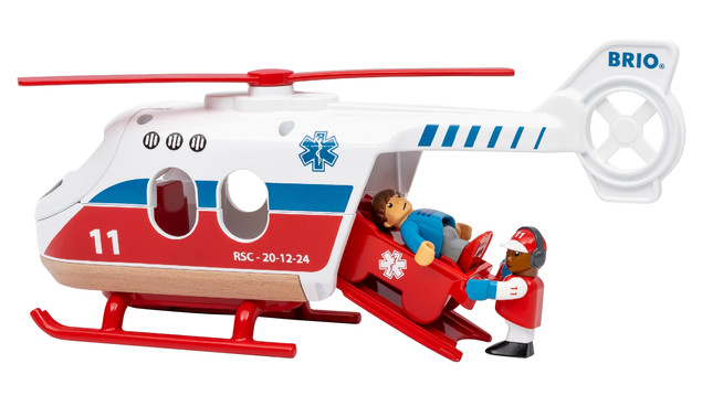 Helikopter ratunkowy Brio wielokolorowy z figurkami i noszami
