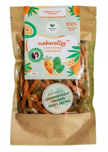 Makarollsy Marchewka-Szpinak Owocowy Makaron 50g Naturalnie Zdrowi