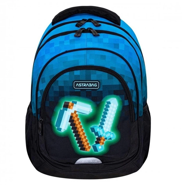 AstraBag AB300 Gra Blue Pixel plecak szkolny 27L zdjęcie główne