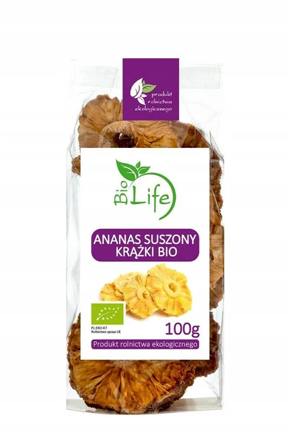 Ananas suszony Biolife - zbliżenie