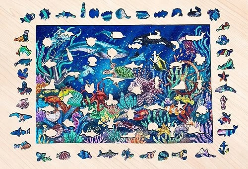 Ravensburger - Drewniane puzzle - Kolorowy świat morza 500